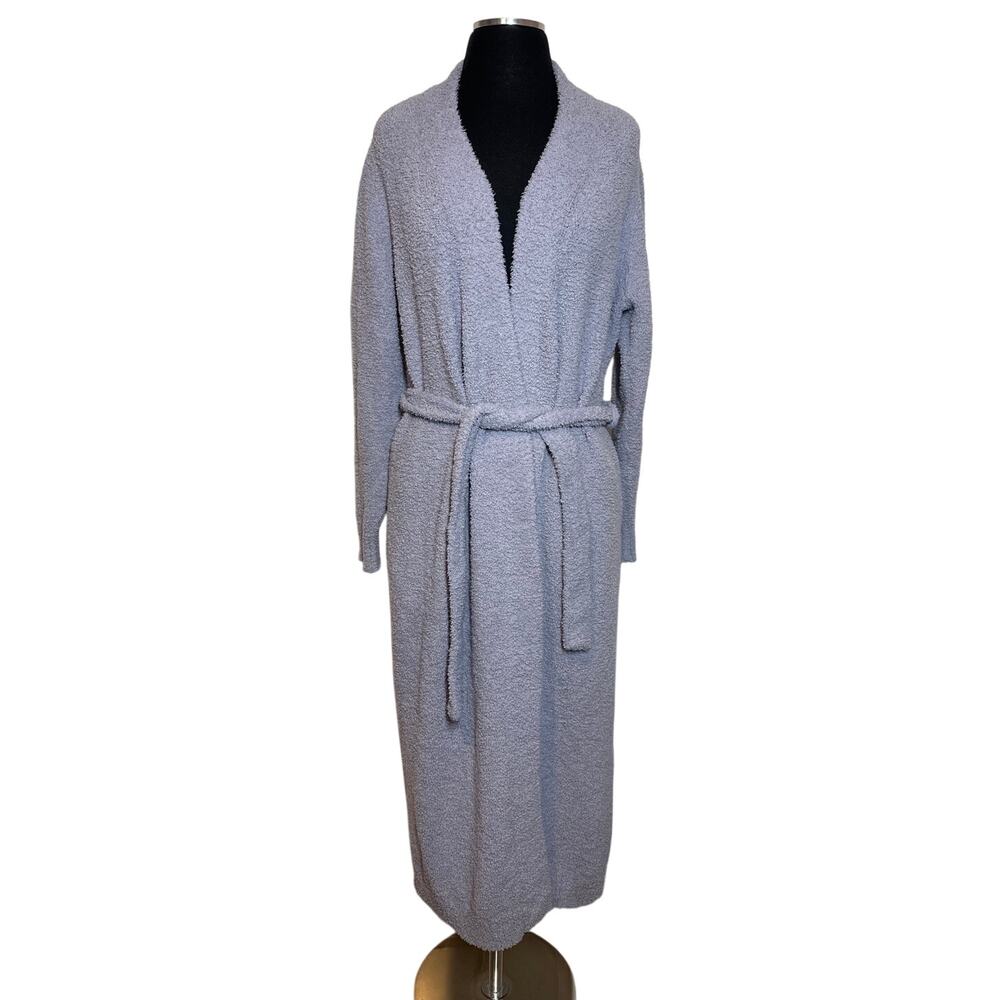 Ugg Lenny Sweater Knit Long Robe Cloudy Gray Sz M Removable Tie Belt Pockets